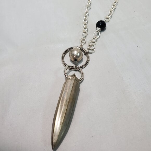 Banana Republic necklace features a chunky silver-toned chain and dagger - Picture 6 of 7